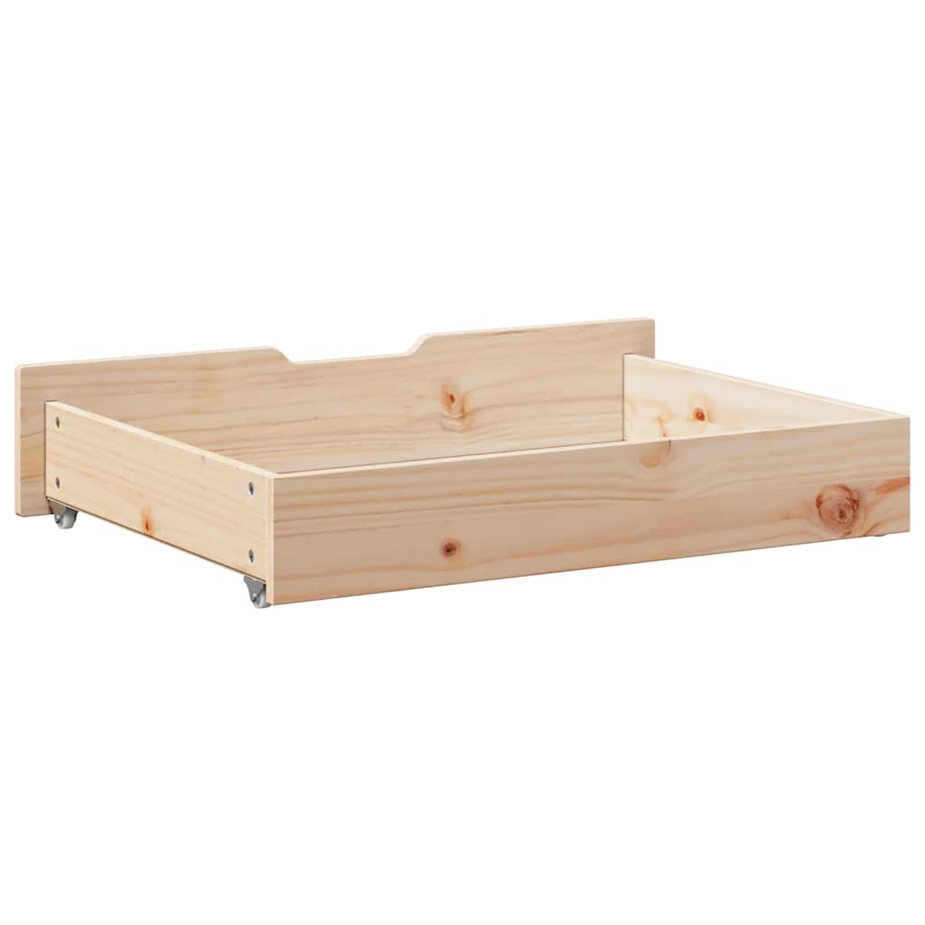 Bed drawers with wheels 2 pcs. 85x55x17 cm solid pine wood