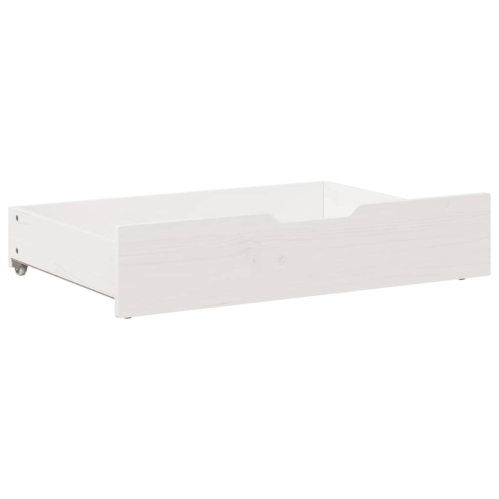 Bed drawers 2 pcs. White 80x55x17 cm solid pine wood