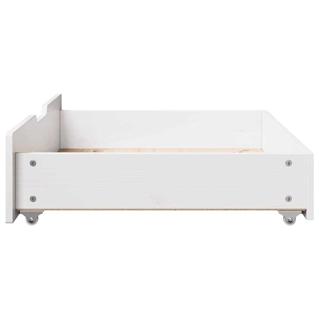 Bed drawers 2 pcs. White 80x55x17 cm solid pine wood