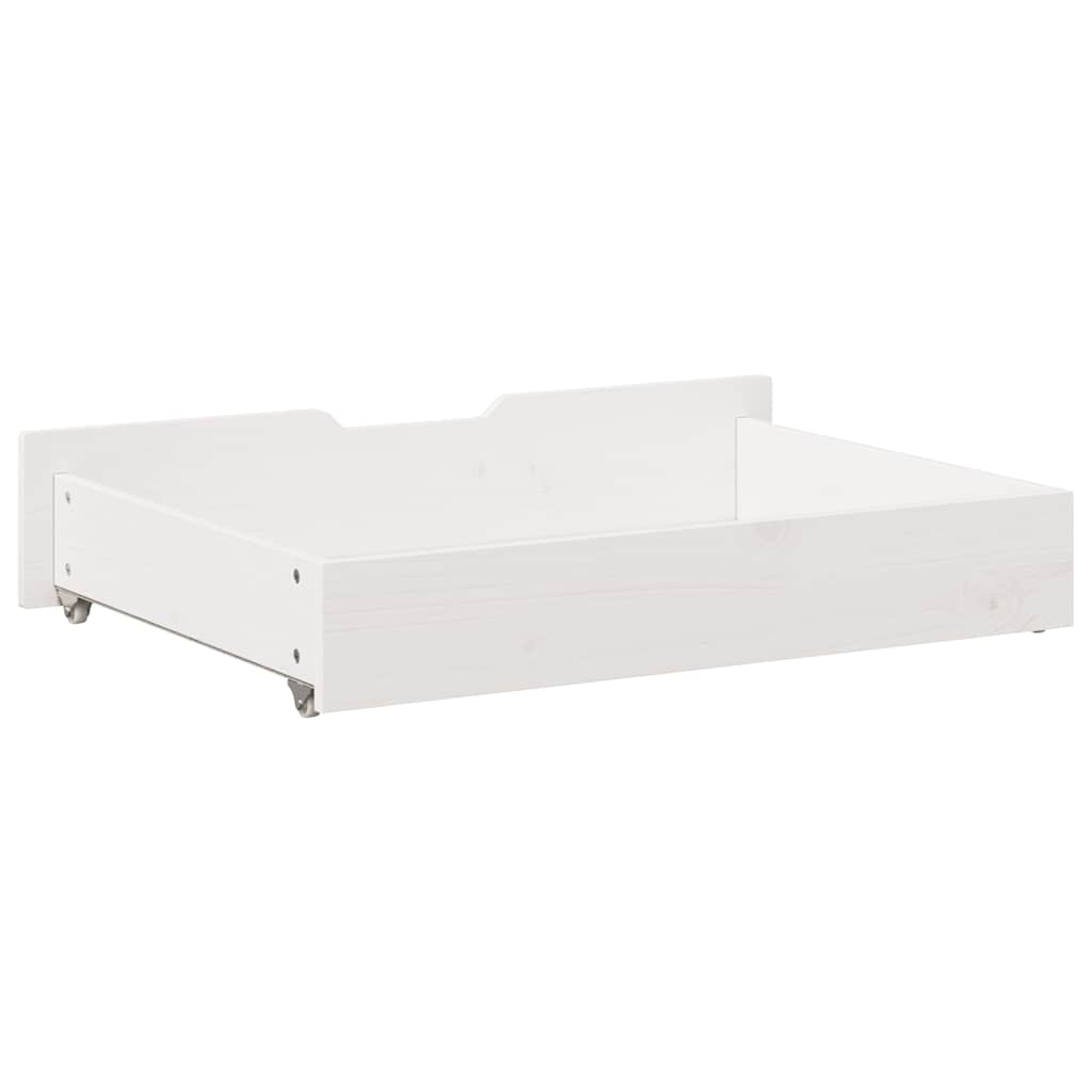 Bed drawers 2 pcs. White 80x55x17 cm solid pine wood