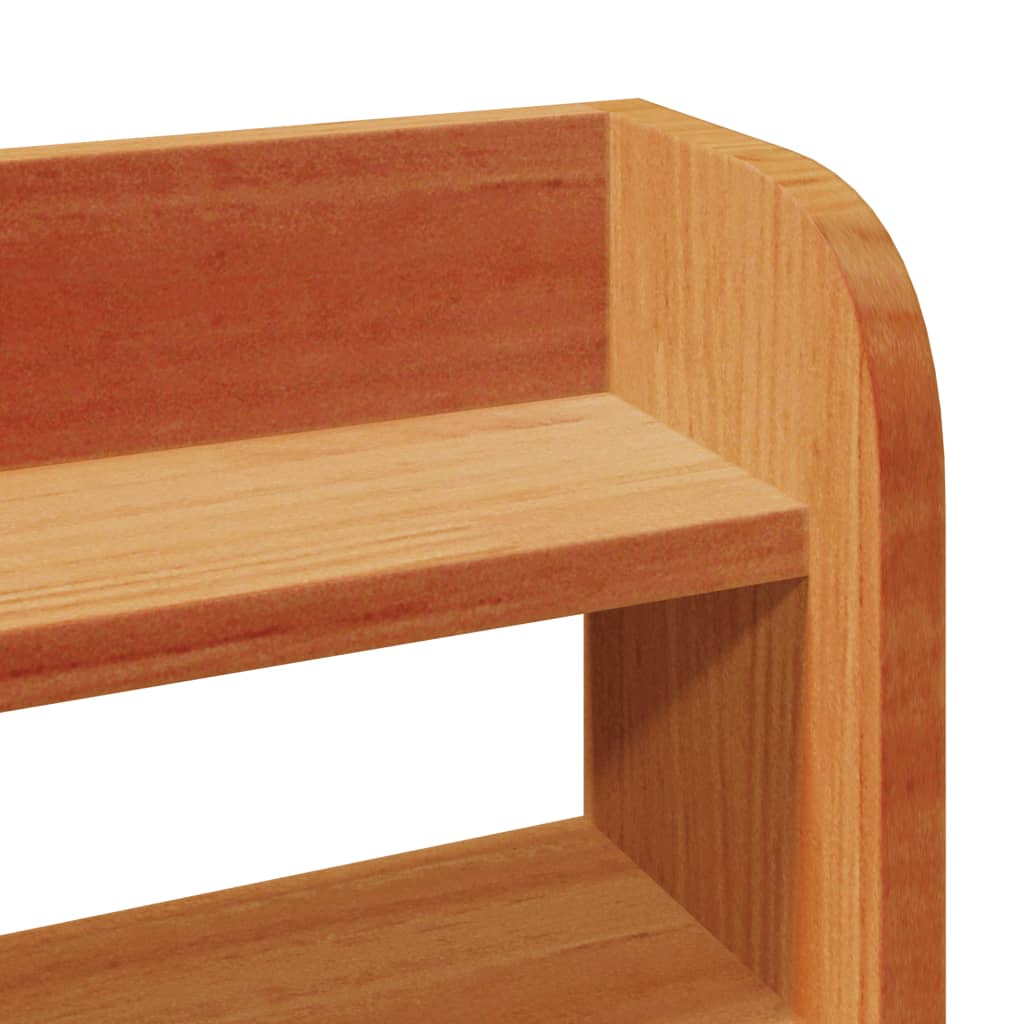 Headboard with shelves wax brown 180 cm solid pine