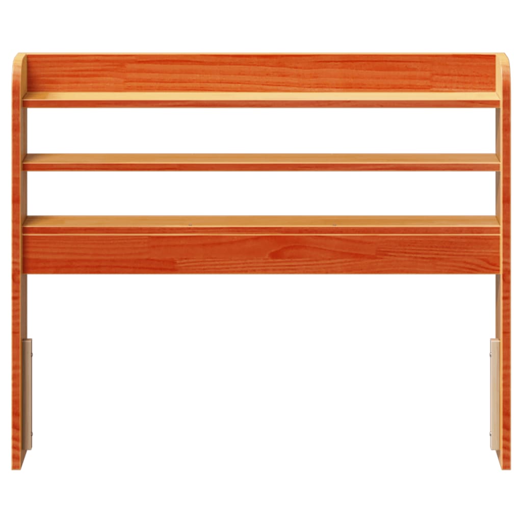 Headboard with shelves wax brown 100 cm solid pine
