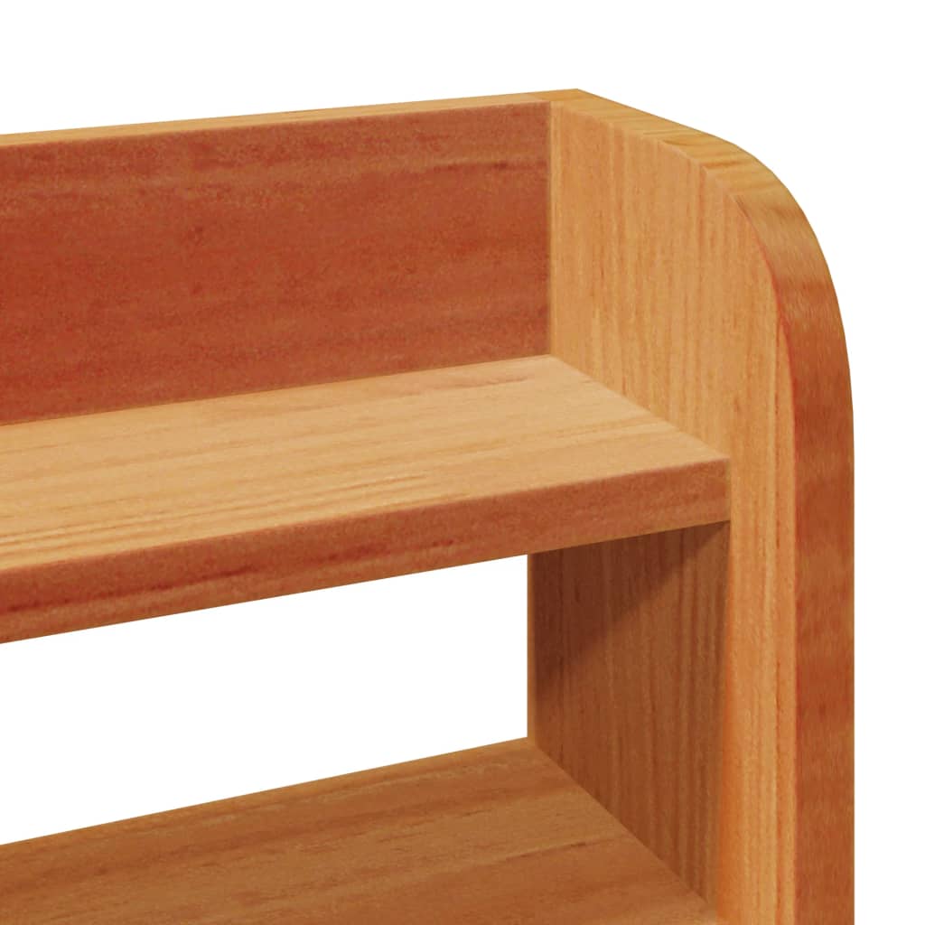 Headboard with shelves wax brown 100 cm solid pine