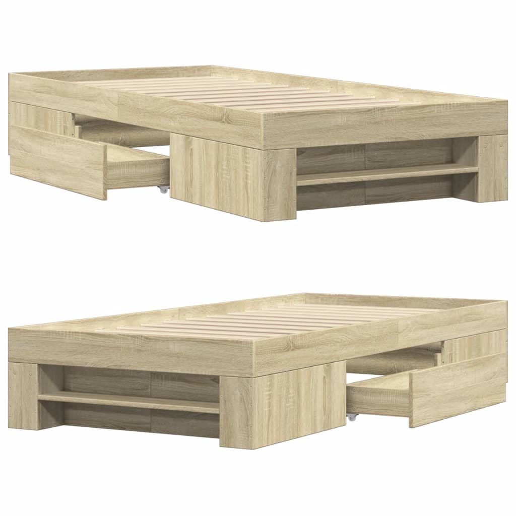 Bettgestell ohne Matratze Sonoma-Eiche 90x200 cm Holzwerkstoff