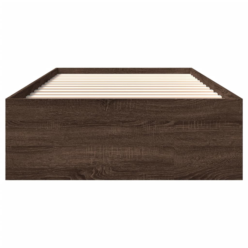 Bettgestell ohne Matratze Braun Eiche 90x190 cm Holzwerkstoff