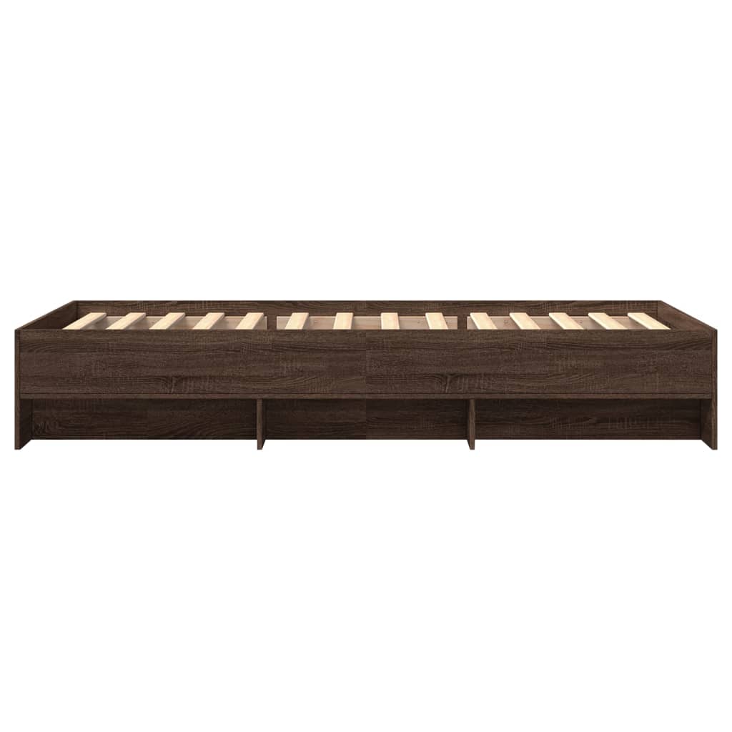 Bettgestell ohne Matratze Braun Eiche 90x190 cm Holzwerkstoff