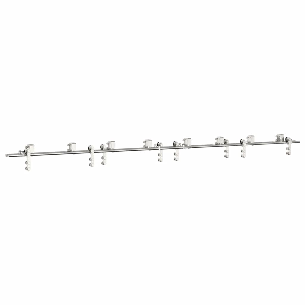 Schiebetür-Beschlagsatz 366 cm Edelstahl Silbern