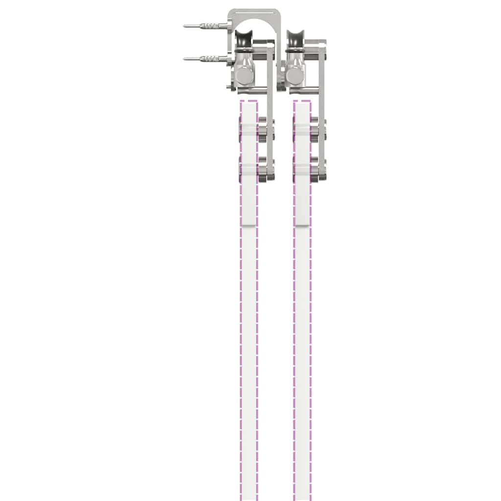 Schiebetür-Beschlagsatz 366 cm Edelstahl Silbern