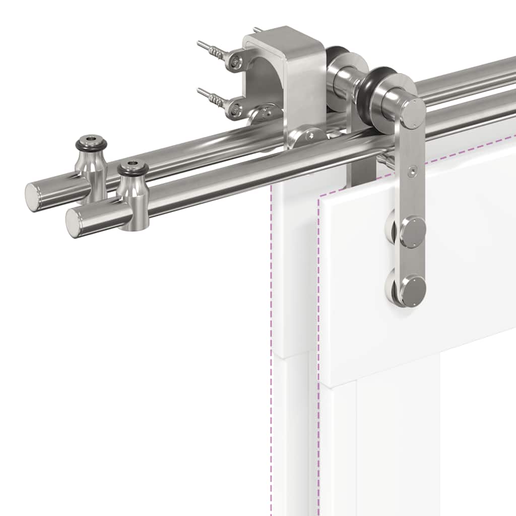 Schiebetür-Beschlagsatz 400 cm Edelstahl Silbern