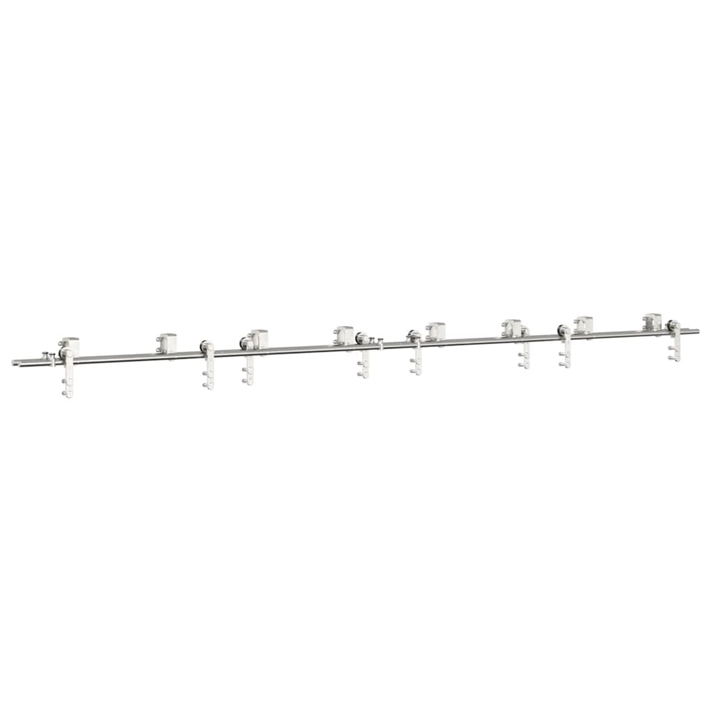 Schiebetür-Beschlagsatz 366 cm Edelstahl Silbern