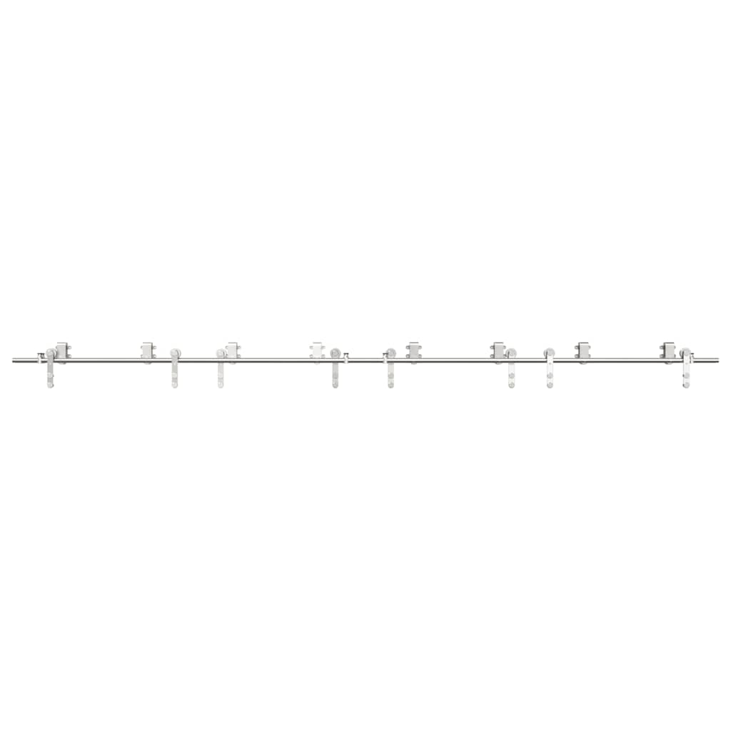 Schiebetür-Beschlagsatz 366 cm Edelstahl Silbern