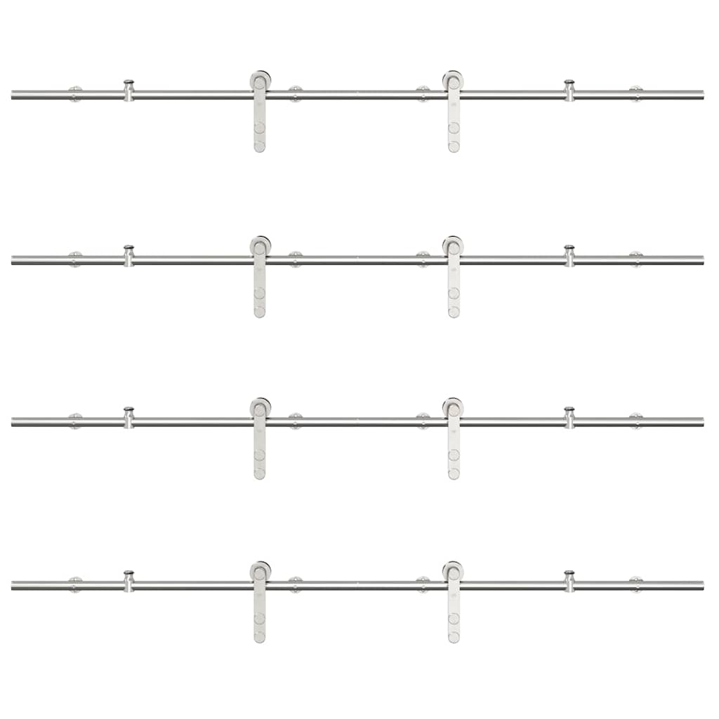 Schiebetür-Beschlagsatz 366 cm Edelstahl Silbern