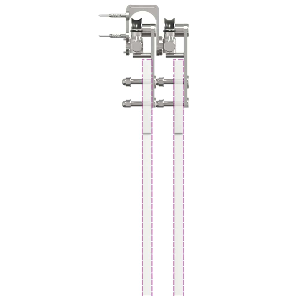 Schiebetür-Beschlagsatz 366 cm Edelstahl Silbern