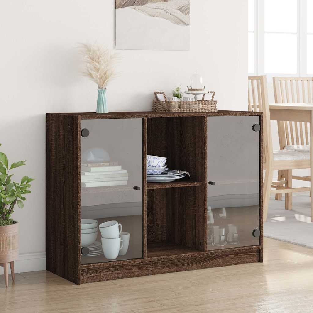 Sideboard brown oak look 102x37x75.5 cm wood material
