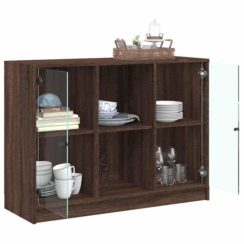Sideboard brown oak look 102x37x75.5 cm wood material