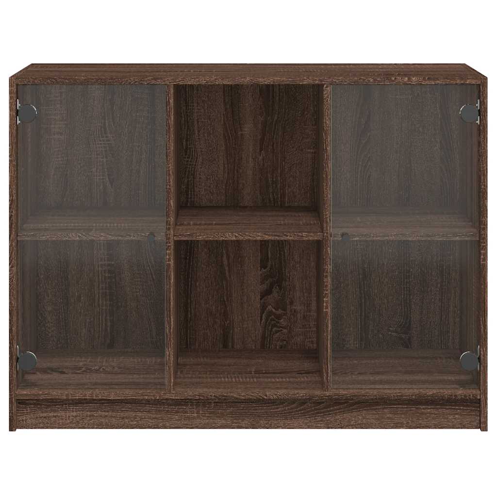 Sideboard brown oak look 102x37x75.5 cm wood material