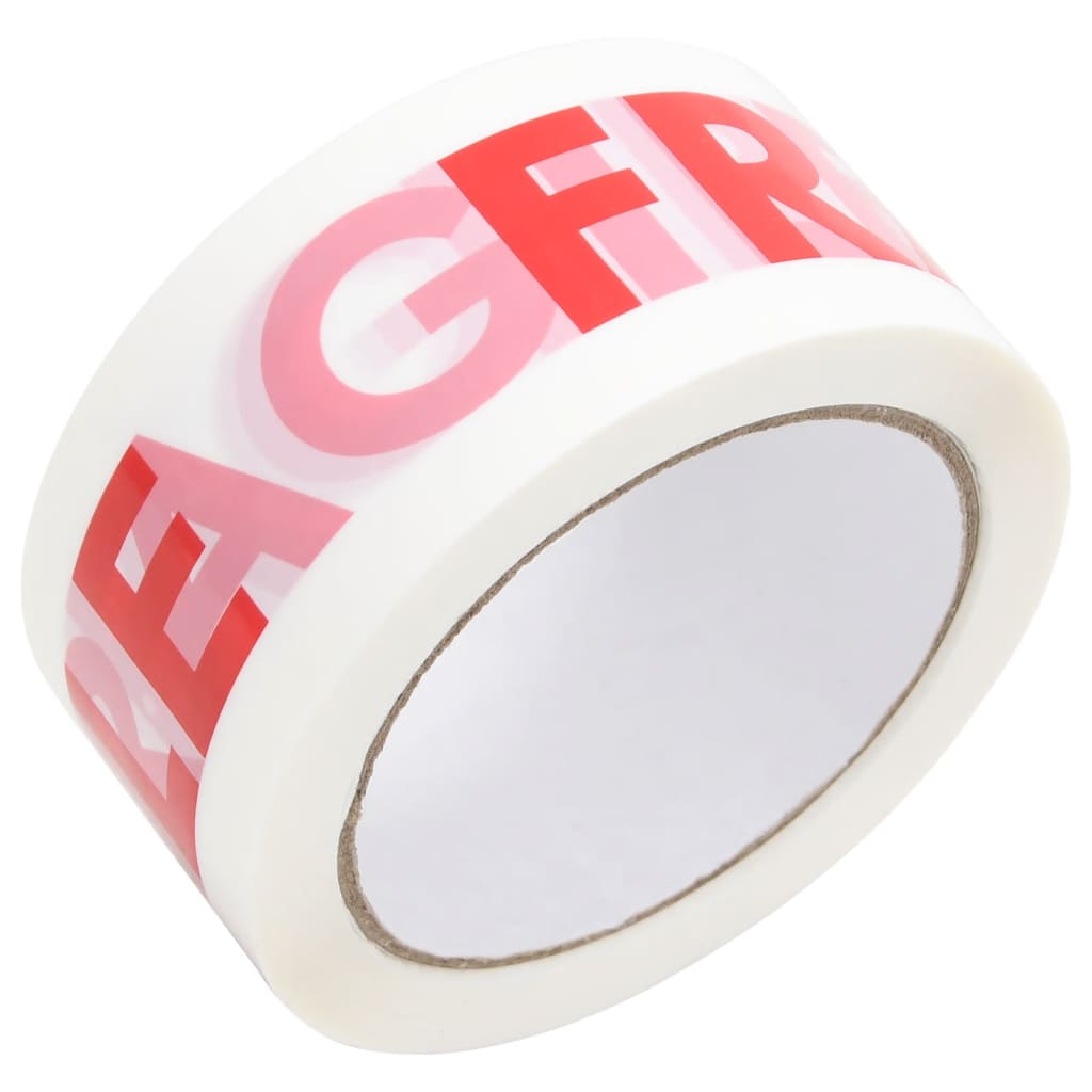 Paketklebeband 72 Stk. FRAGILE Aufdruck Weiß 48 mm x 66 m