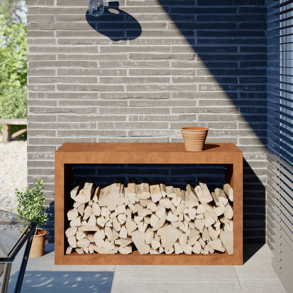 Brennholzregal 100x40x60 cm Wetterfester Stahl