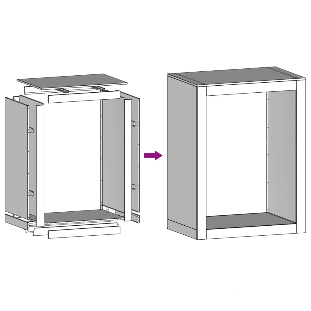 Firewood rack 60x40x80 cm Galvanized steel