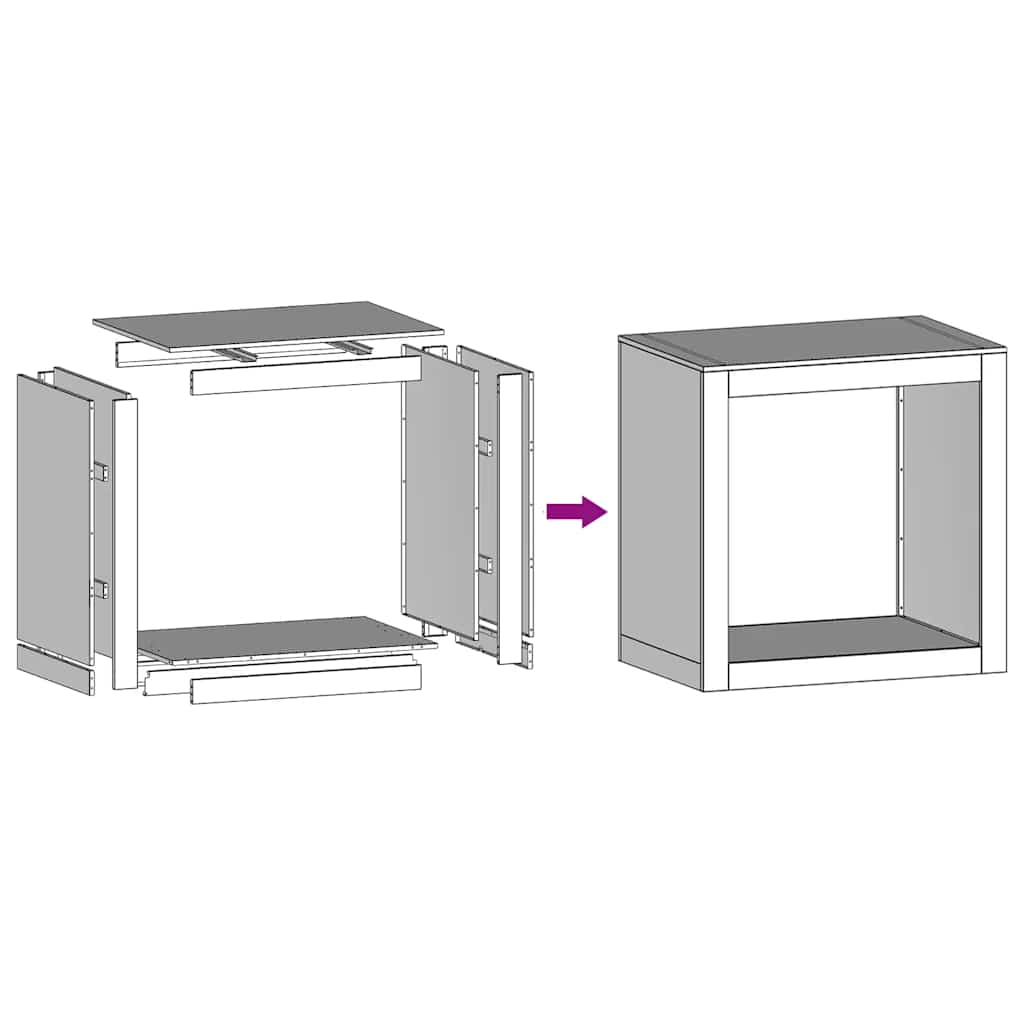 Firewood rack 60x40x60 cm Galvanized steel