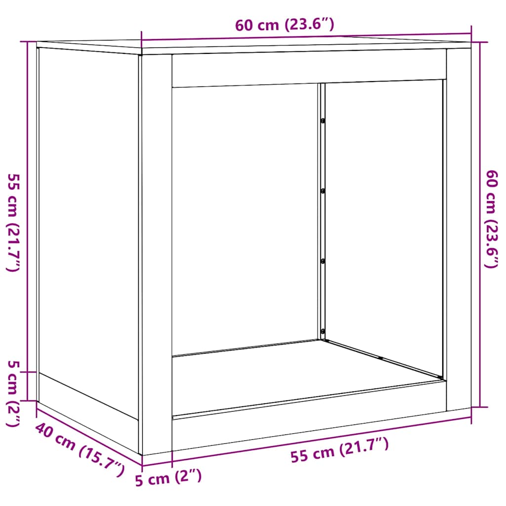 Firewood rack 60x40x60 cm Galvanized steel