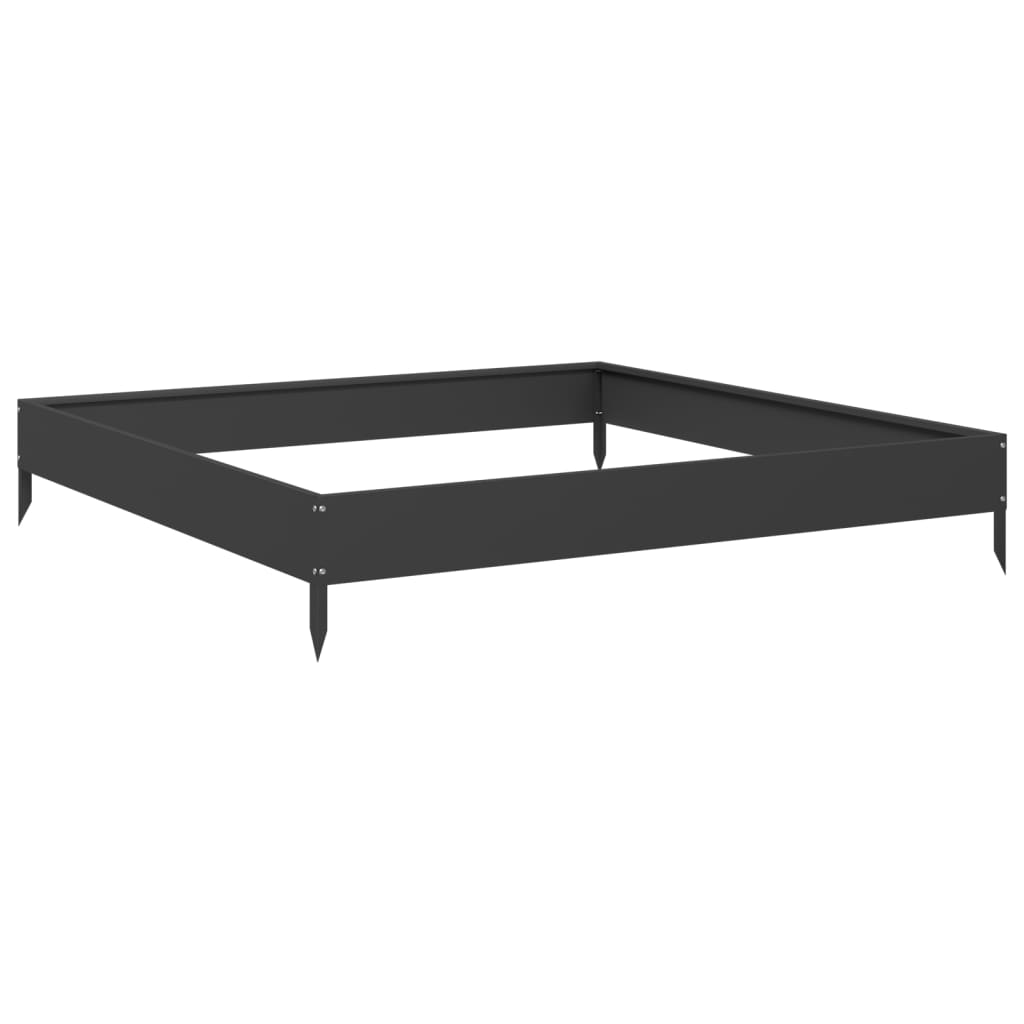 Raised Bed Black 100x100x18.5 cm Steel