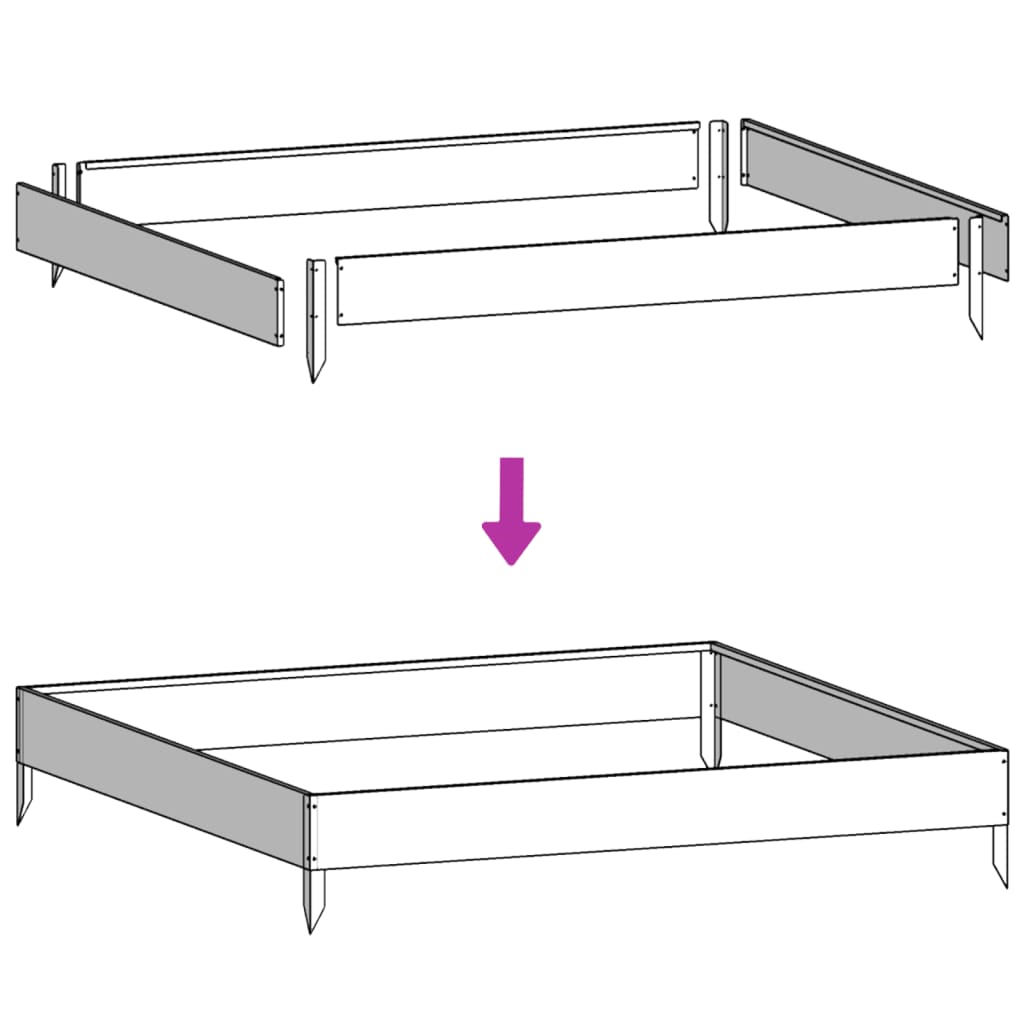 Raised Bed Black 100x100x18.5 cm Steel