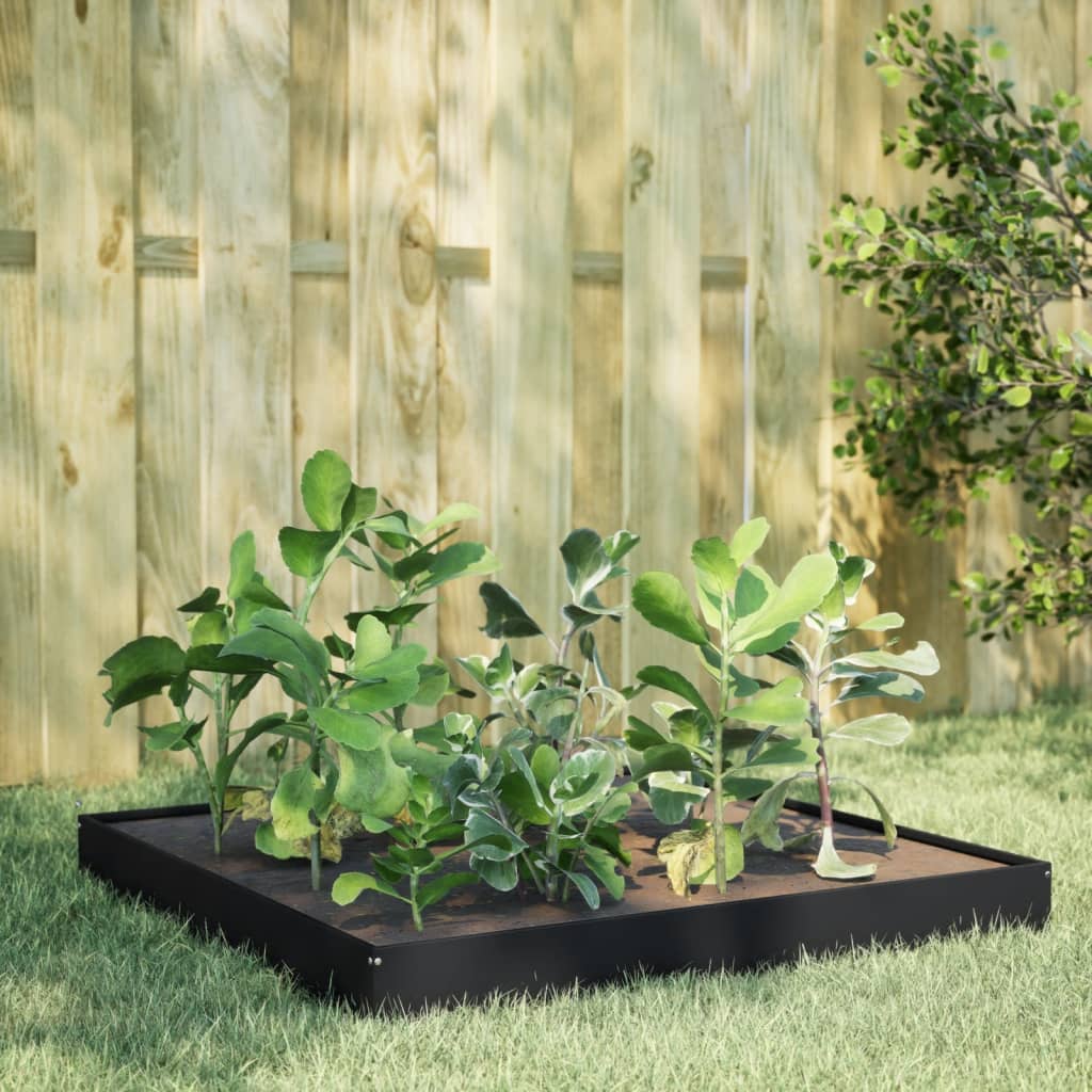 Raised Bed Black 100x100x18.5 cm Steel