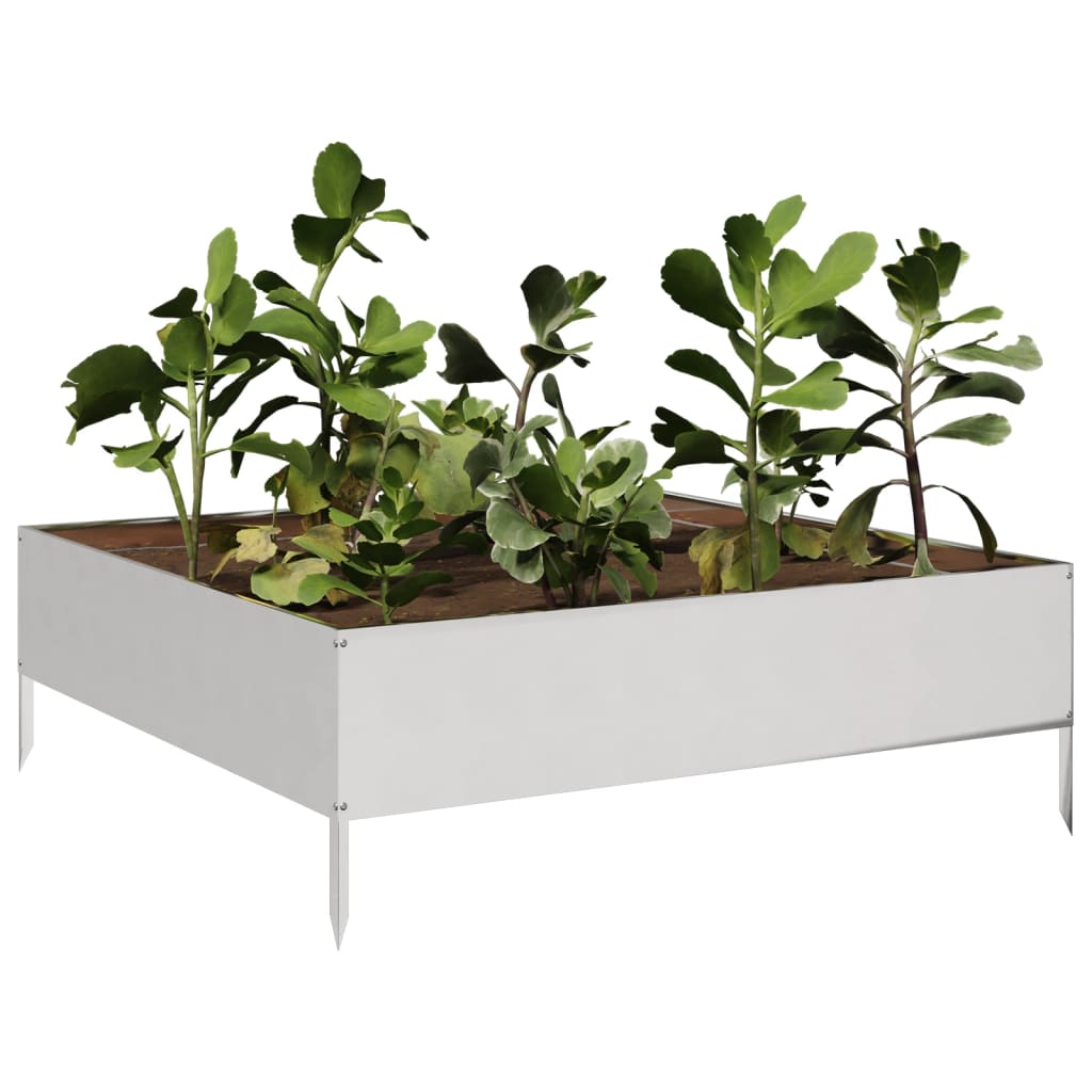 raised bed 100x100x33.5 cm stainless steel