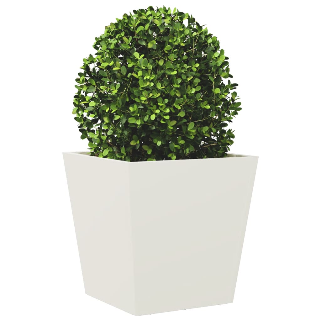 Plant Pot 2 pcs. White 40x40x40 cm Steel