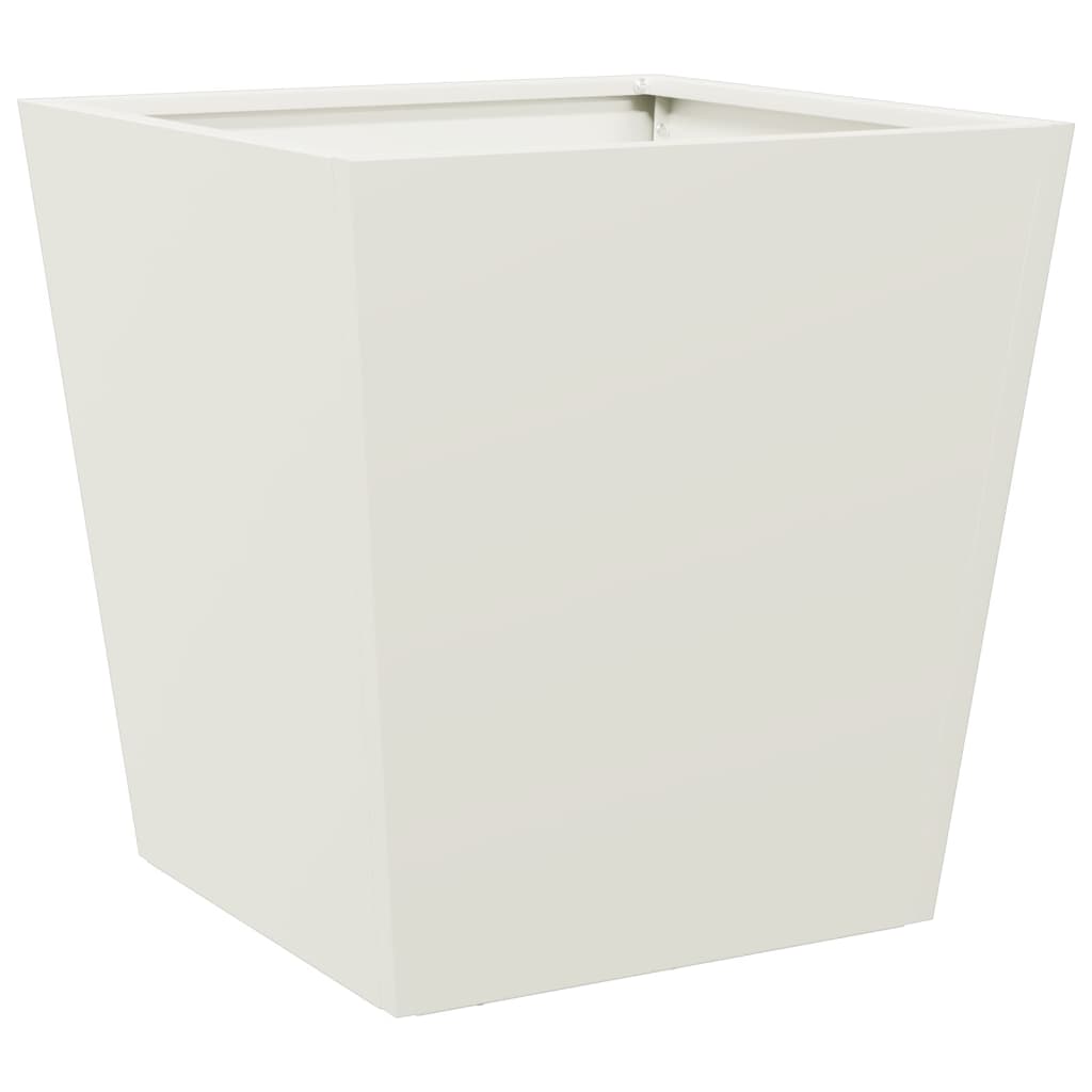 Plant Pot 2 pcs. White 40x40x40 cm Steel