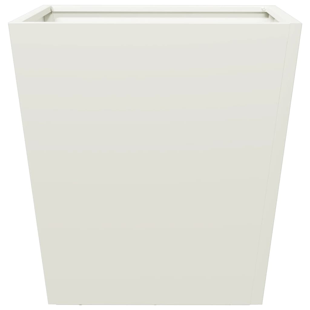 Plant Pot 2 pcs. White 40x40x40 cm Steel