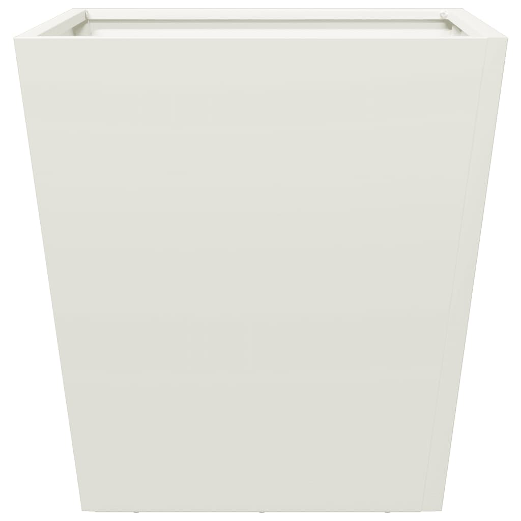 Plant Pot 2 pcs. White 40x40x40 cm Steel