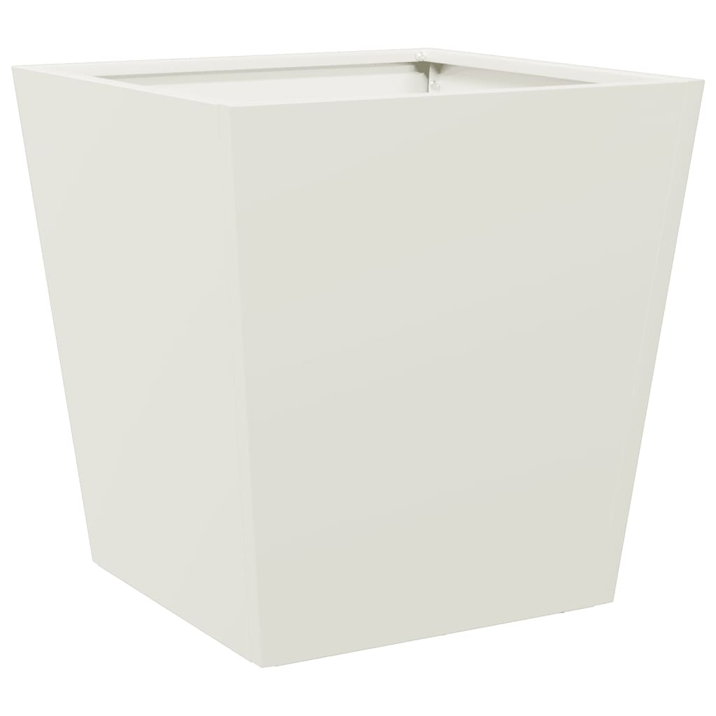 Plant Pot 2 pcs. White 40x40x40 cm Steel