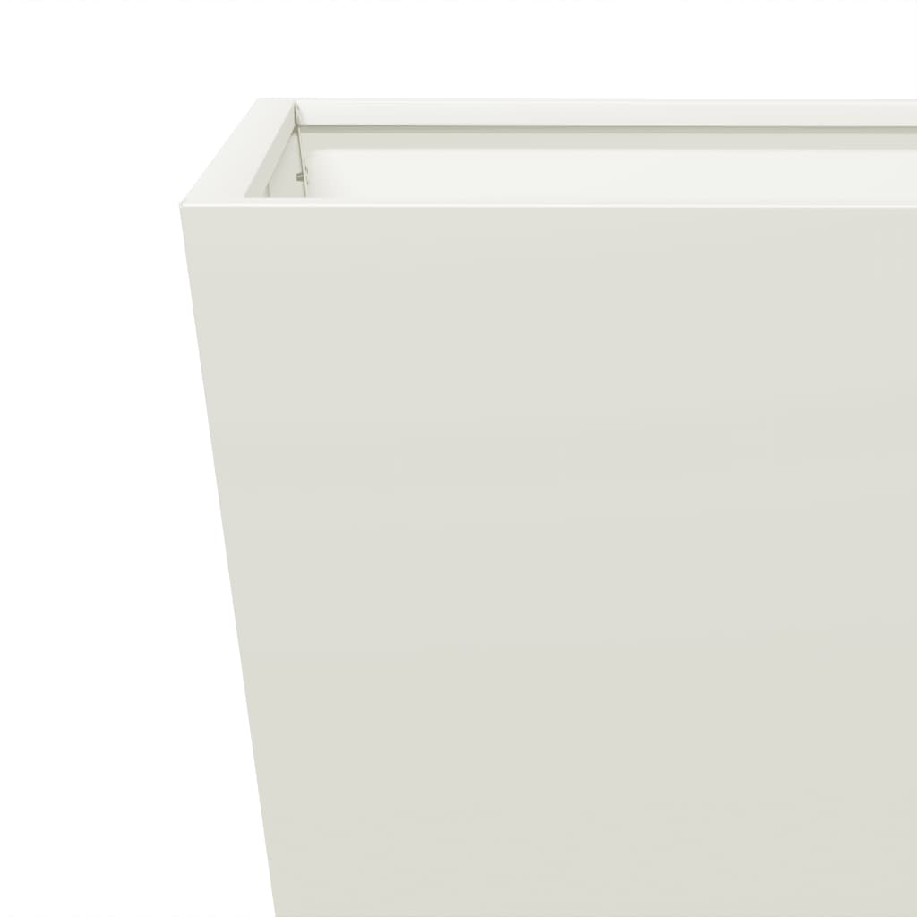 Plant Pot 2 pcs. White 40x40x40 cm Steel