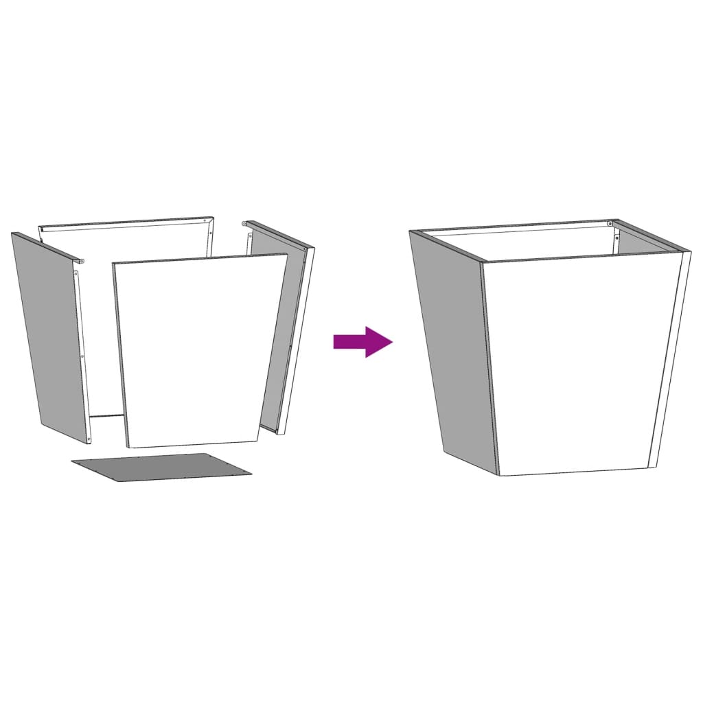 Plant pot 40x40x40 cm stainless steel