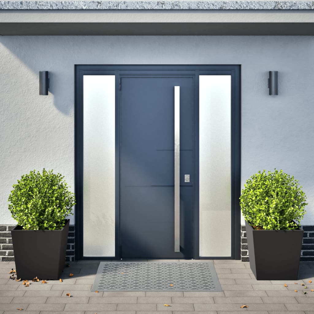 Plant Pot 2 Pcs Black 50x50x50 cm Steel