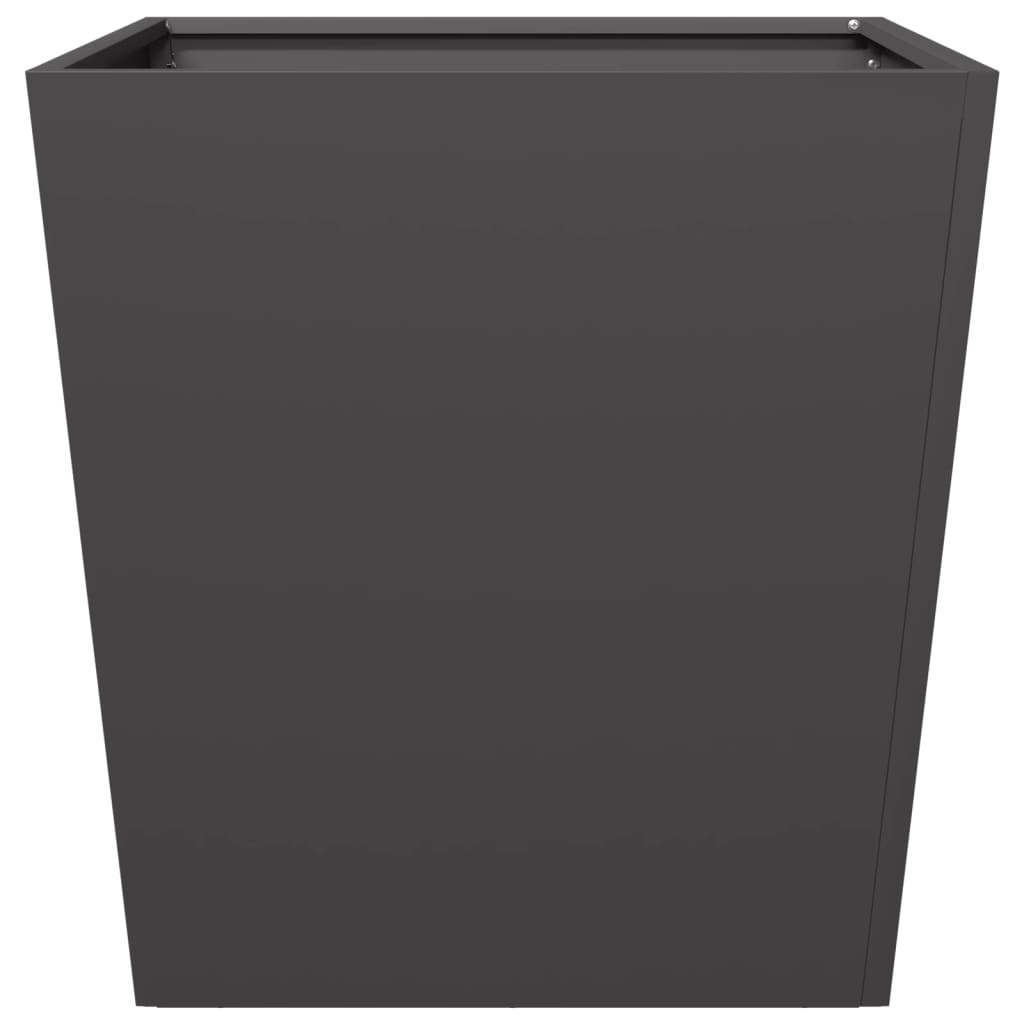 Plant Pot 2 Pcs Black 50x50x50 cm Steel