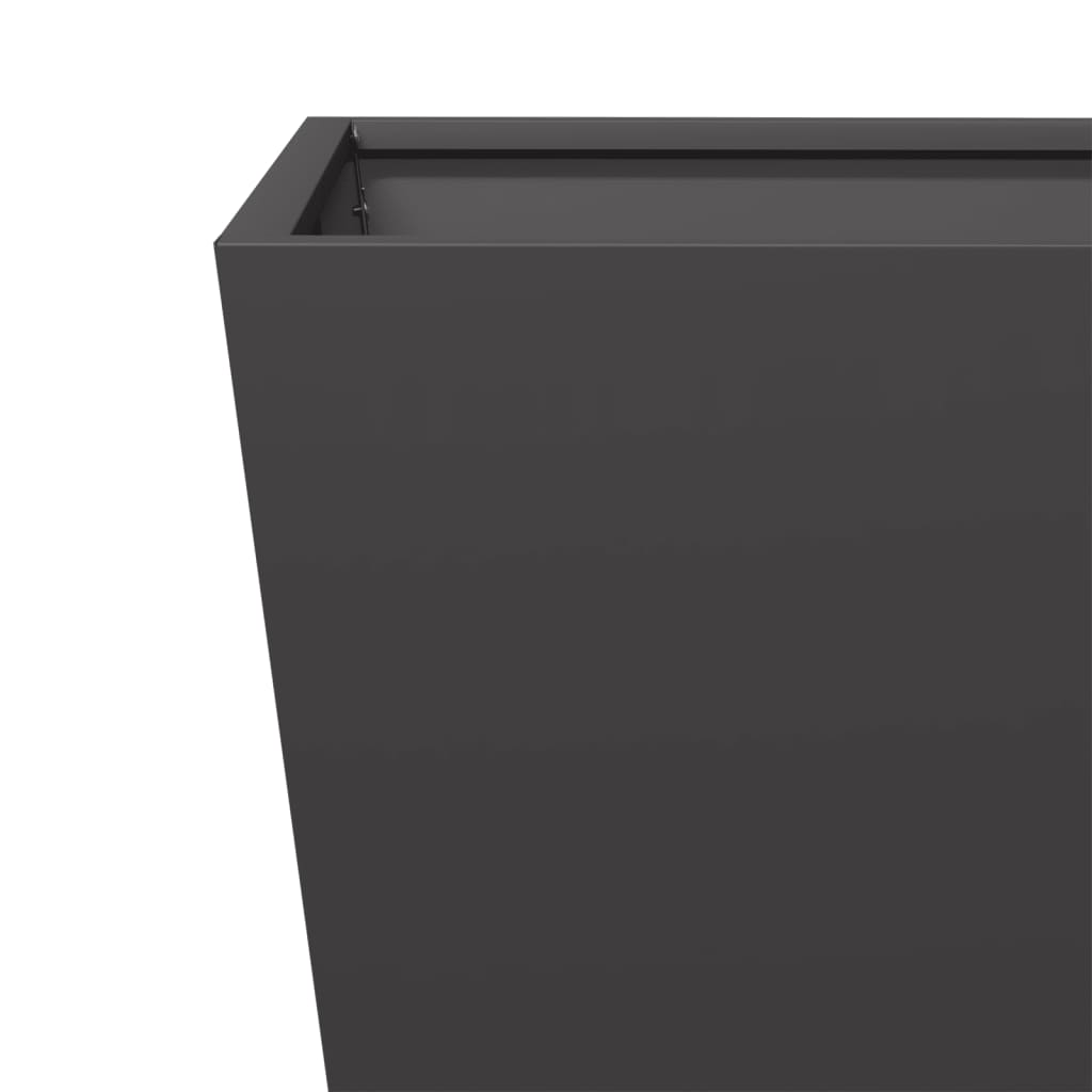 Plant Pot 2 Pcs Black 50x50x50 cm Steel