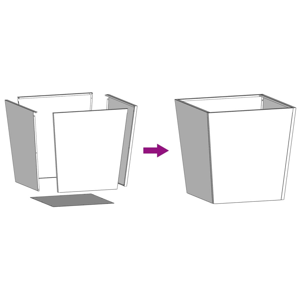 Plant Pot 2 Pcs Black 50x50x50 cm Steel