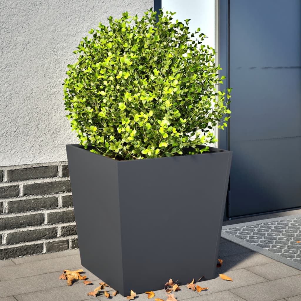 Plant pot 2 pcs. Anthracite 50x50x50 steel