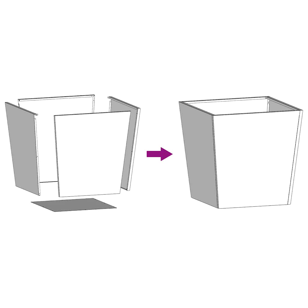 Plant pot 2 pcs. 50x50x50 cm Galvanized steel