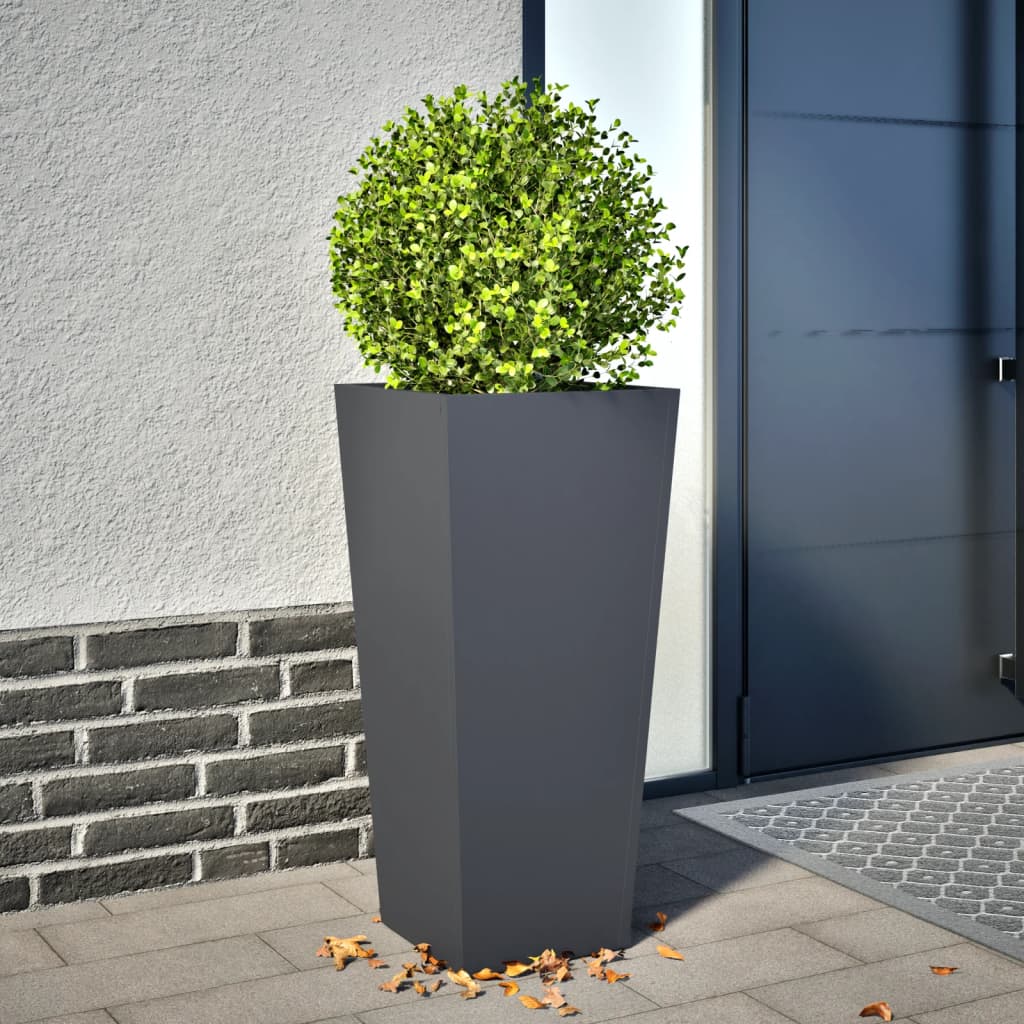 Plant Pot Anthracite 35x35x75 cm Steel