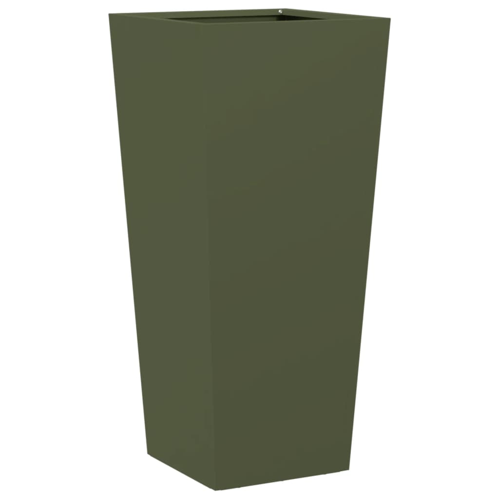 Plant Pot Olive Green 35x35x75 cm Steel