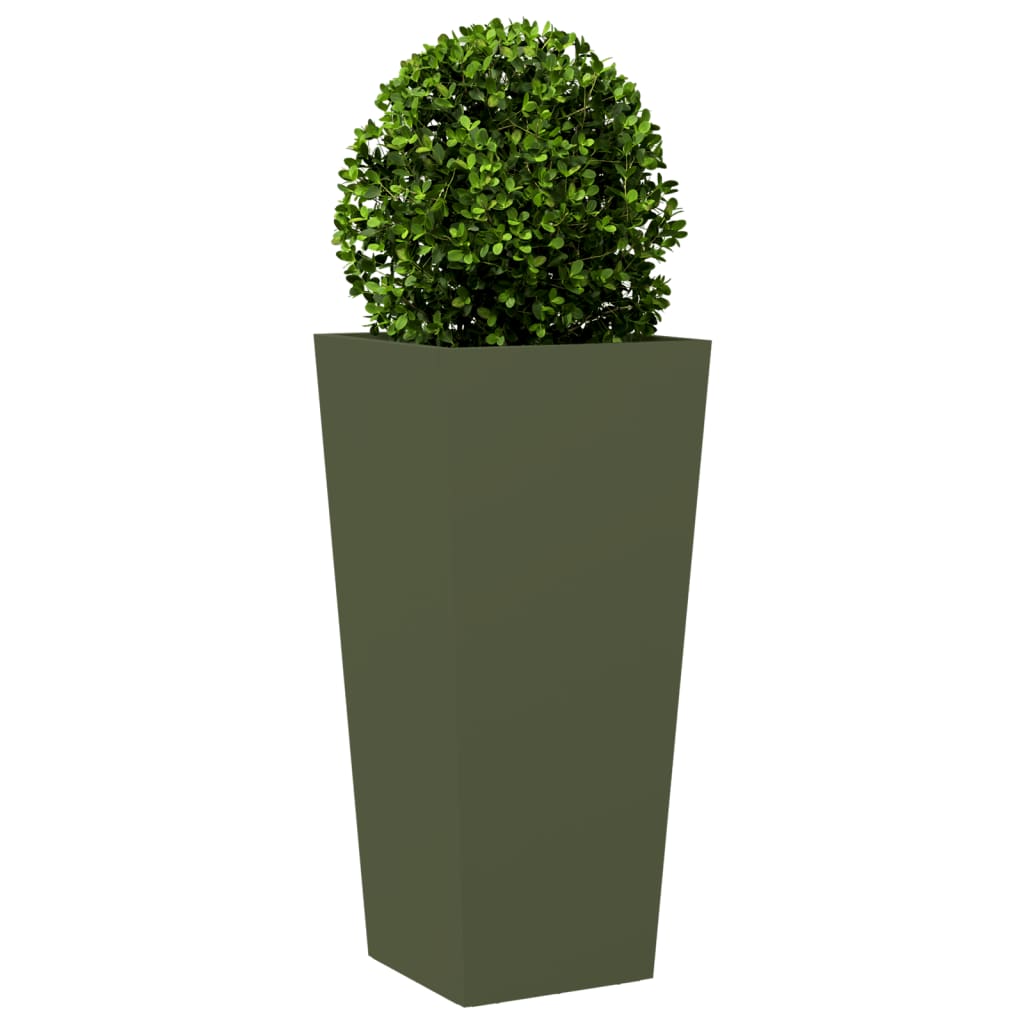 Plant Pot Olive Green 35x35x75 cm Steel