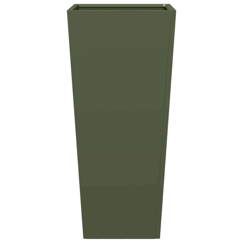 Plant Pot Olive Green 35x35x75 cm Steel