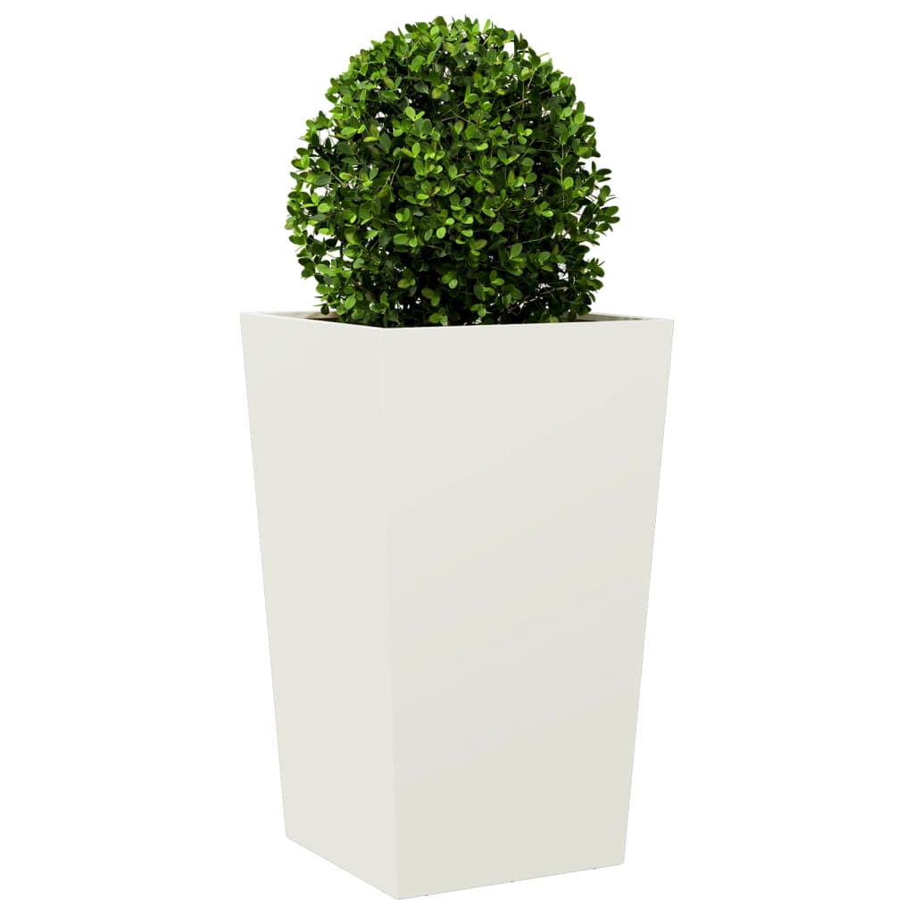 Plant Pot White 45x45x75 cm Steel