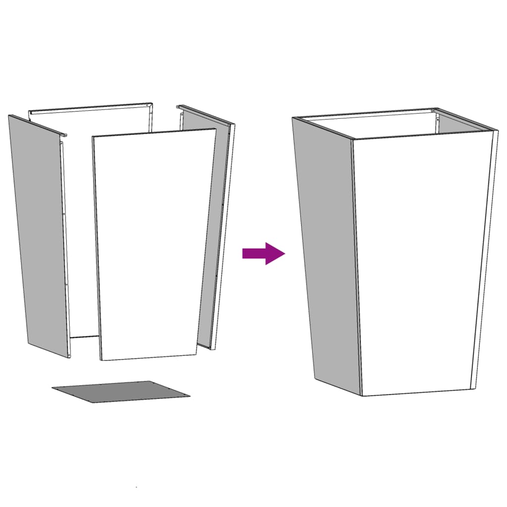 Plant Pot White 45x45x75 cm Steel