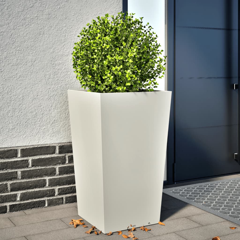 Plant Pot White 45x45x75 cm Steel