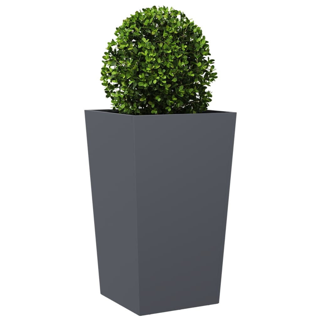 Plant pot 2 pcs. Anthracite 45x45x75 cm steel